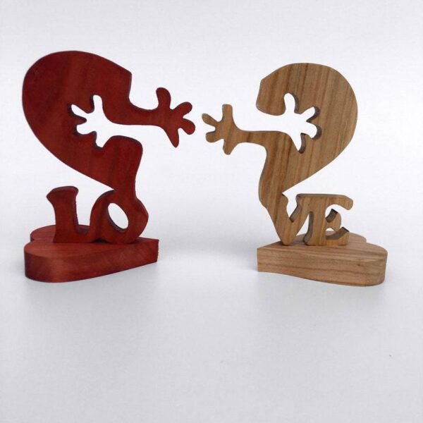 Valentines Day Gift Wooden Heart Love Desktop Ornament Wooden Decoration - Image 5