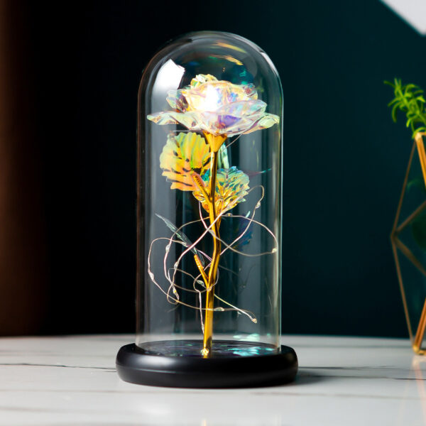 Preserved Flower Glass Cover Gold Foil Rose Flower Mothers Day Valentines Day Birthday Gift Gift Decoration Cross-Border Amazon - Image 3