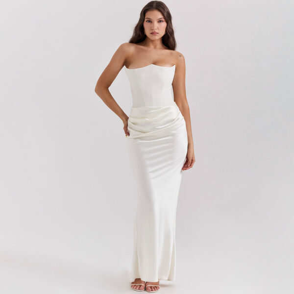 Slim Tube Top Long Dress Sexy Fashion Bandeau Backless Party Evening Dresses For Women Clothing - Image 5