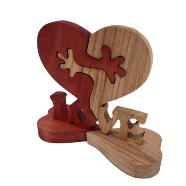 Valentines Day Gift Wooden Heart Love Desktop Ornament Wooden Decoration - Image 7