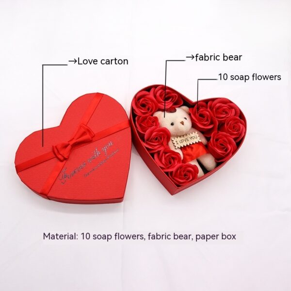 Soap Flower Heart-shaped Rose Gift Box Valentine's Day Mother's Day Gift - Image 4