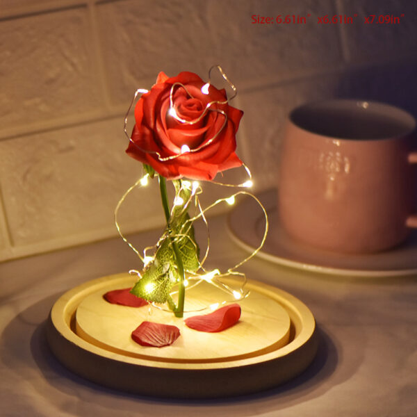 Glass Cover Rose LED Supper Light Valentine Day - Image 4