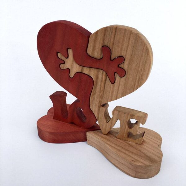Valentines Day Gift Wooden Heart Love Desktop Ornament Wooden Decoration - Image 3